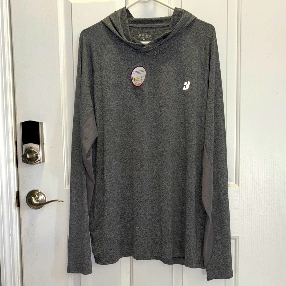 Brooks Men's Gray Hooded workout shirt XL